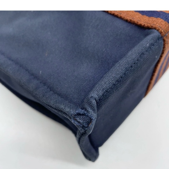 Hermes Foul PM Canvas Navy x Brown Tote Bag W/Paperbag - Picture 8 of 16